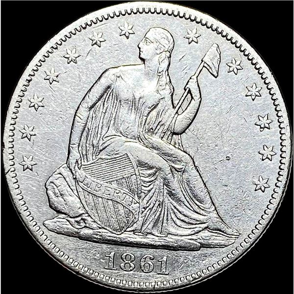 1861 Seated Liberty Half Dollar CLOSELY  UNCIRCULATED