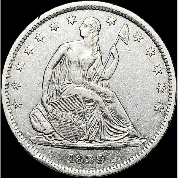 1839 Seated Liberty Half Dollar w/ Drapery  CLOSELY UNCIRCULATED
