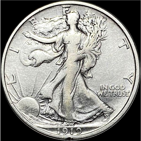 1919-D Silver Walking Liberty Half Dollar  LIGHTLY CIRCULATED
