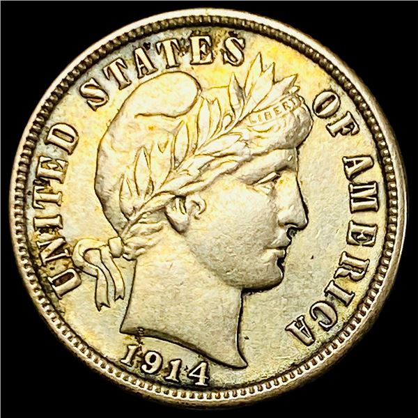 1914 Barber Dime NEARLY UNCIRCULATED