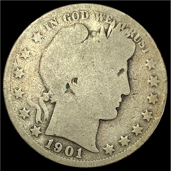 1901-S Silver Barber Half Dollar NICELY  CIRCULATED