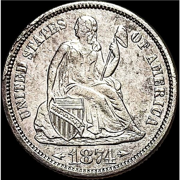 1874 Seated Liberty Dime CLOSELY UNCIRCULATED