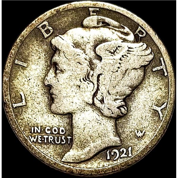 1921 Silver Mercury Dime NICELY CIRCULATED