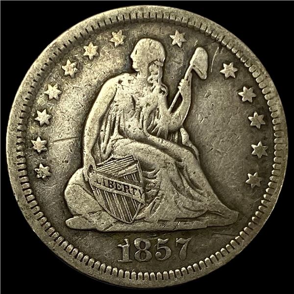 1857 Seated Liberty Quarter LIGHTLY  CIRCULATED