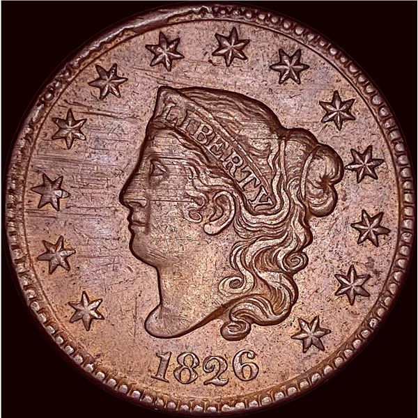1826 Coronet Head Large Cent CLOSELY  UNCIRCULATED
