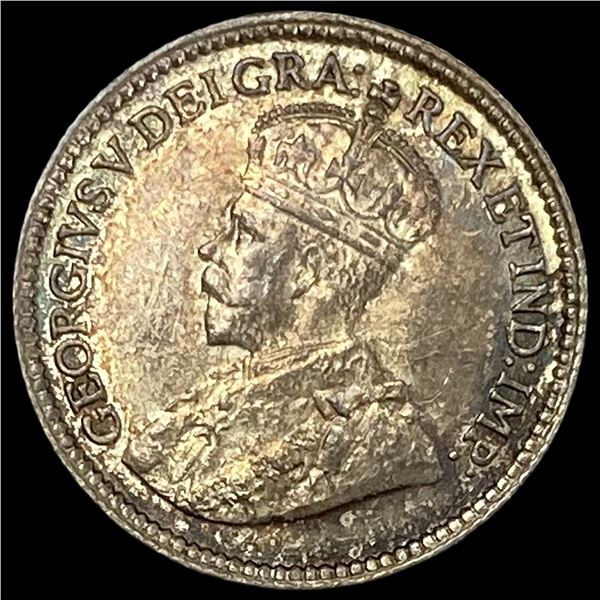 1914 Canada Silver 5 Cents CHOICE AU
