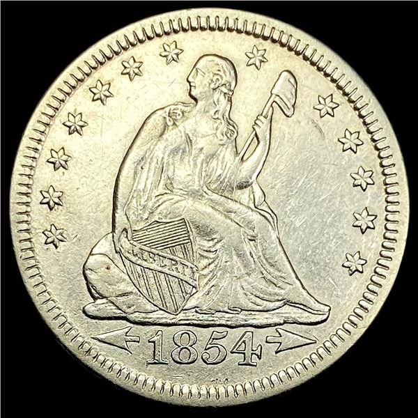 1854 Arrows Seated Liberty Quarter CLOSELY  UNCIRCULATED