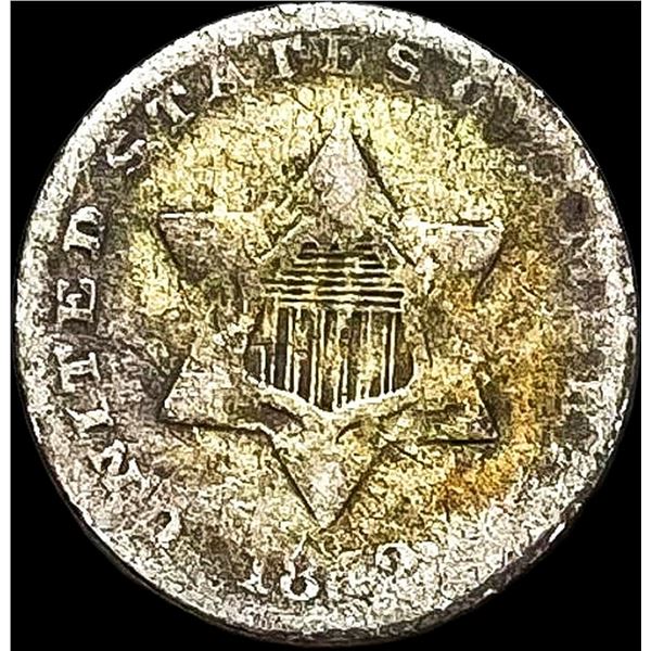 1852 Silver Three-Cent Piece NICELY  CIRCULATED