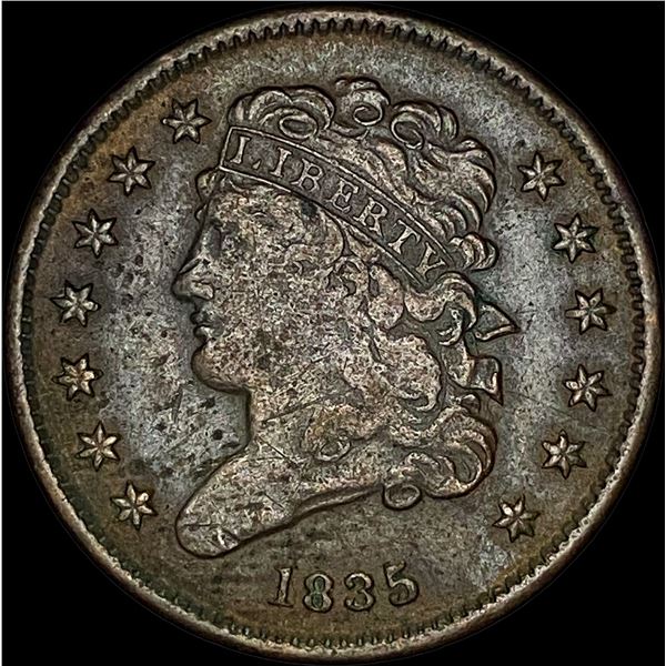 1835 Classic Head Half Cent NEARLY  UNCIRCULATED