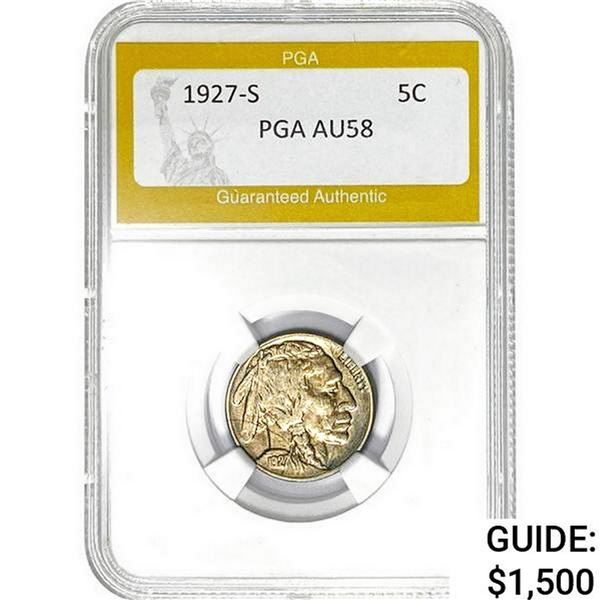 1927-S Buffalo Nickel PGA AU58