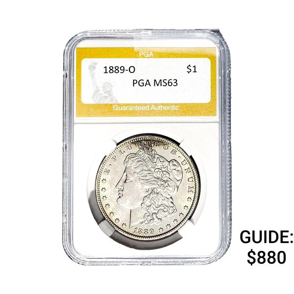 1889-O Morgan Silver Dollar PGA MS63