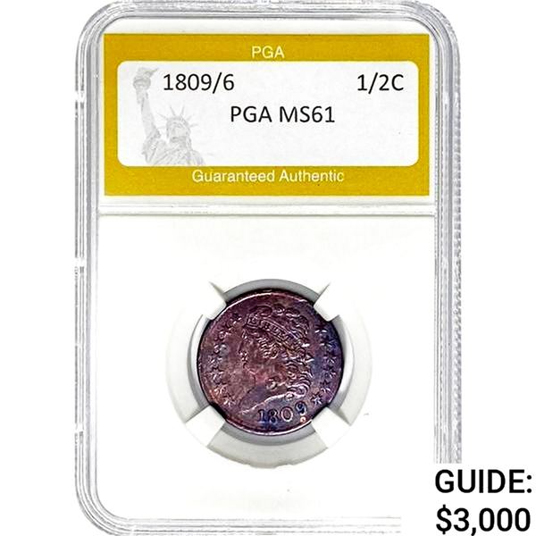 1809/6 Classic Head Half Cent PGA MS61