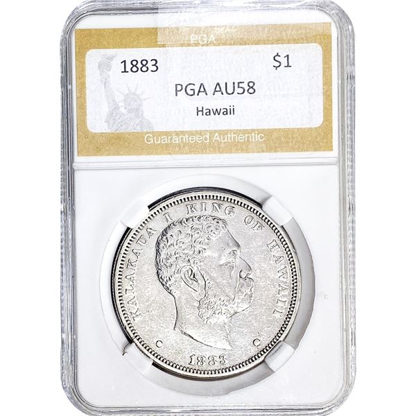 1883 Kingdom of Hawaii Dollar PGA AU58