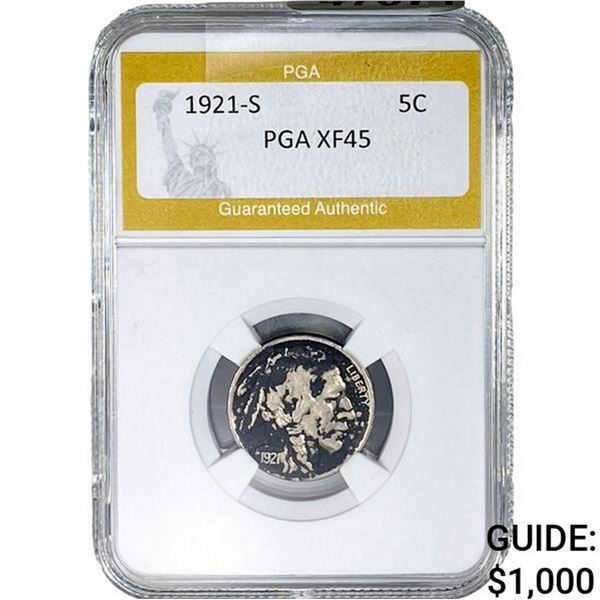 1921-S Buffalo Nickel PGA XF45