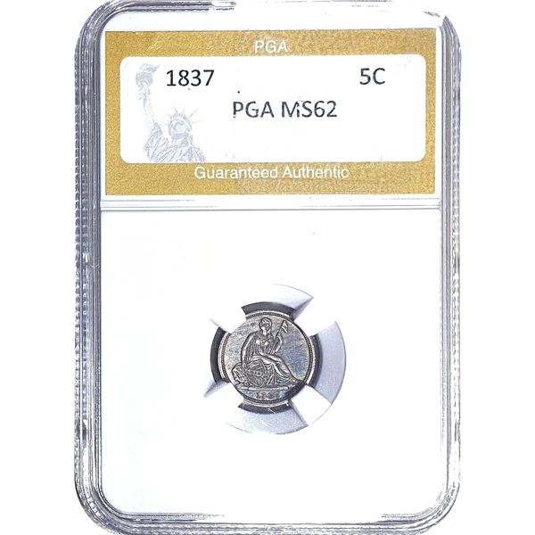 1837 Seated Liberty Half Dime PGA MS62