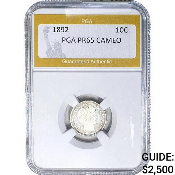 1892 Barber Dime PGA PR65 Cameo