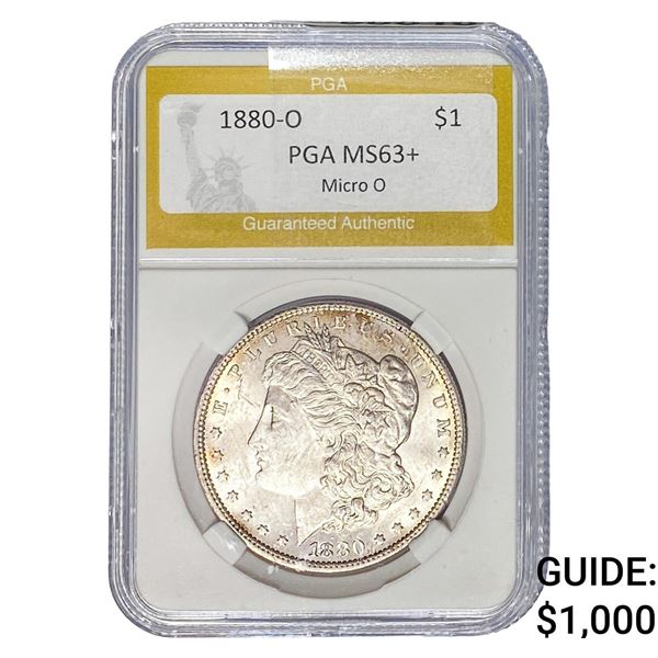 1880-O Morgan Silver Dollar PGA MS63+