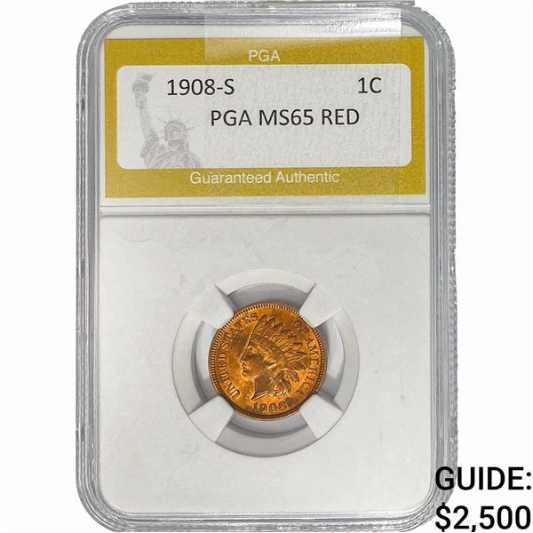 1908-S Indian Head Cent PGA MS65 RED