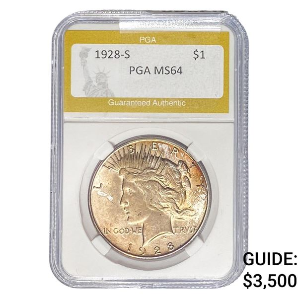 1928-S Morgan Silver Dollar PGA MS64