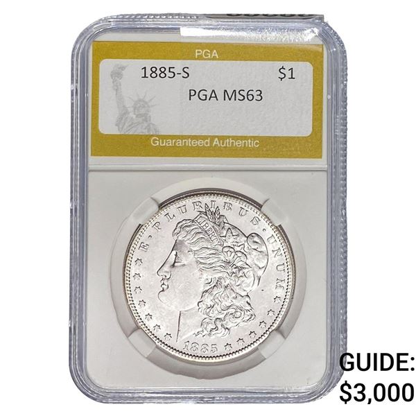 1885-S Morgan Silver Dollar PGA MS63