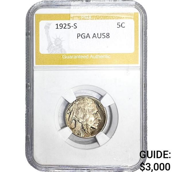 1925-S Buffalo Nickel PGA AU58