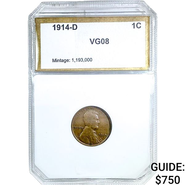 1914-D Wheat Cent PCI VG8