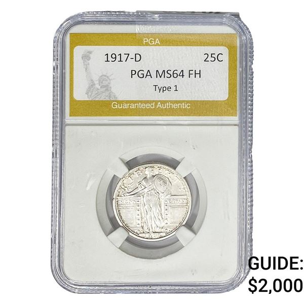 1917-D Standing Liberty Quarter PGA MS64 FH Type 1