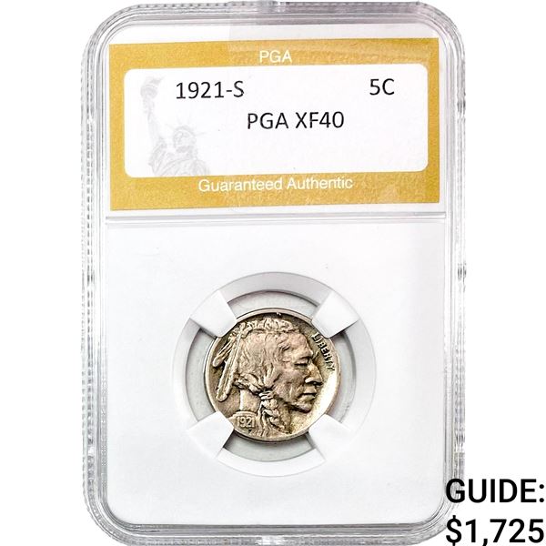 1921-S Buffalo Nickel PGA XF40