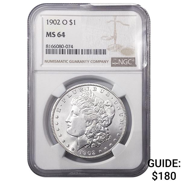 1902-O Morgan Silver Dollar NGC MS64