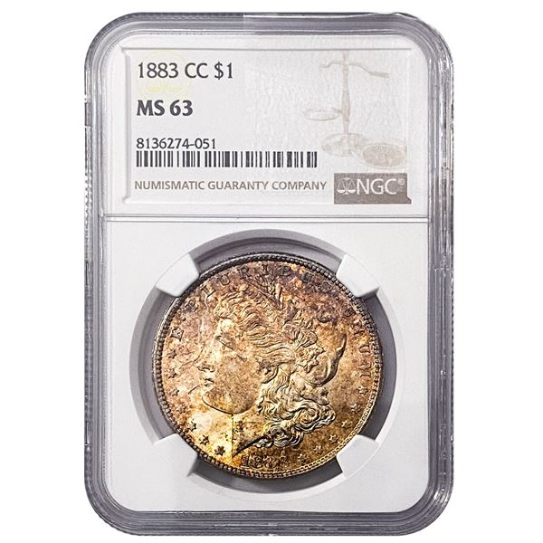 1883-CC Morgan Silver Dollar NGC MS63