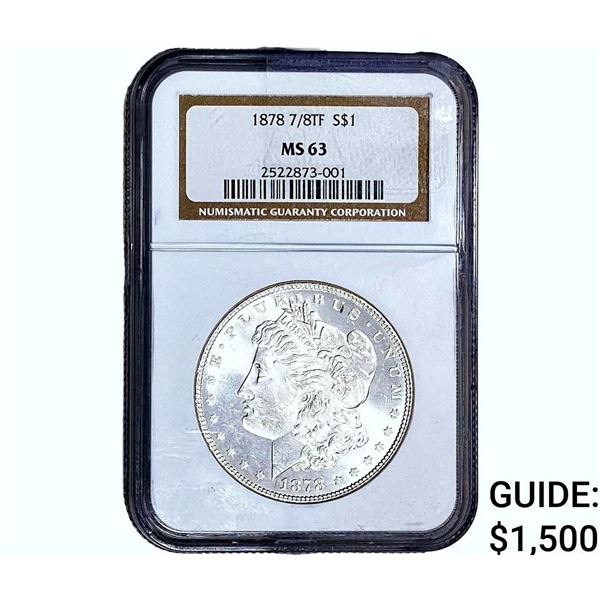 1878 7/8TF Mercury Silver Dollar NGC MS63