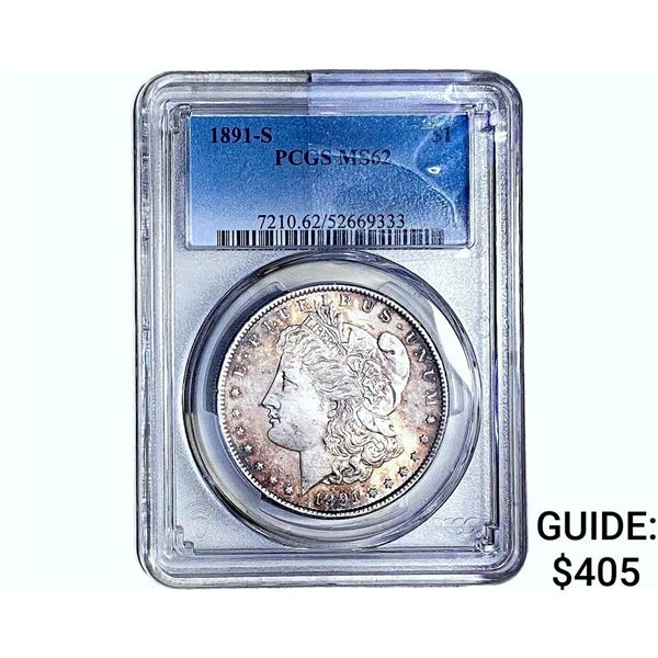 1891-S Morgan Silver Dollar PCGS MS62