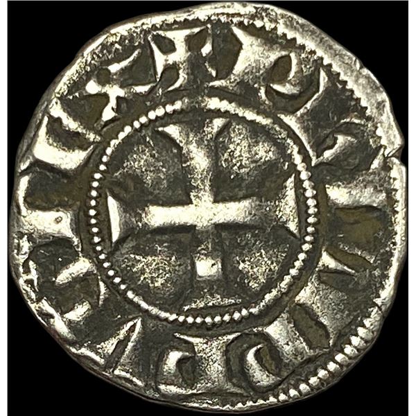 Frankish Greece 1297-1301 AD Silver Denier NEARLY UNCIRCULATED