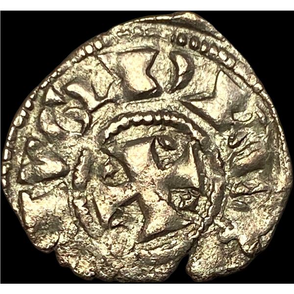 1261-1325 Portugal Crusades Dinis I Silver Dinero NEARLY UNCIRCULATED