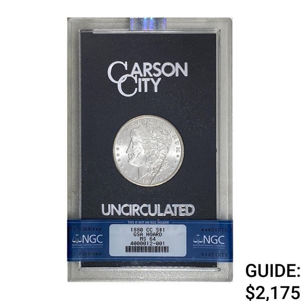 1880-CC Morgan Silver Dollar NGC MS64 GSA Hoard