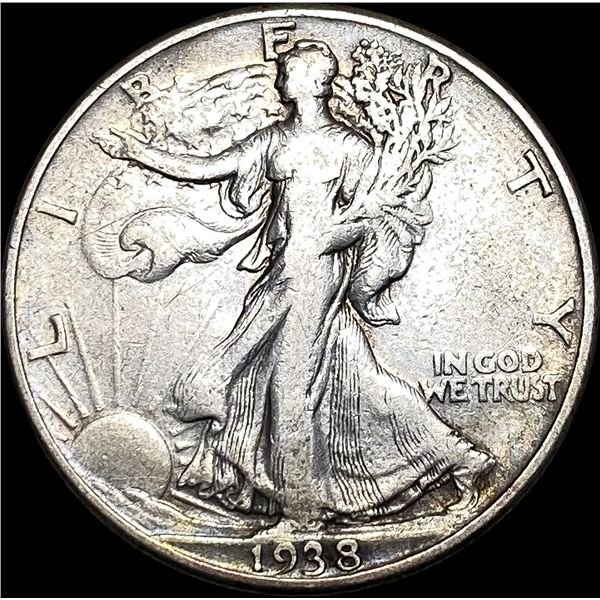 1938-D Silver Walking Liberty Half Dollar LIGHTLY CIRCULATED