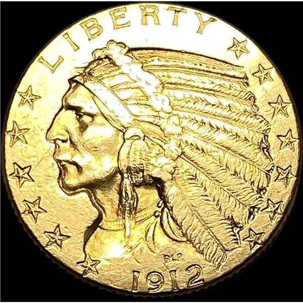 1912 Indian Head Gold Half Eagle $5 CLOSELY UNCIRCULATED