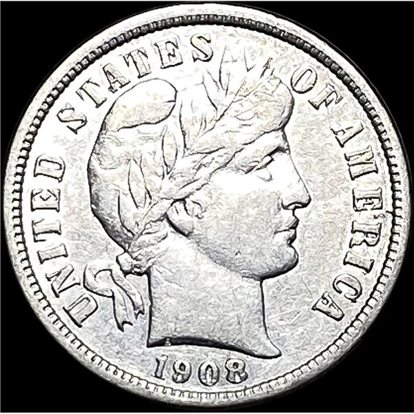 1908-D Silver Barber Dime NEARLY UNCIRCULATED