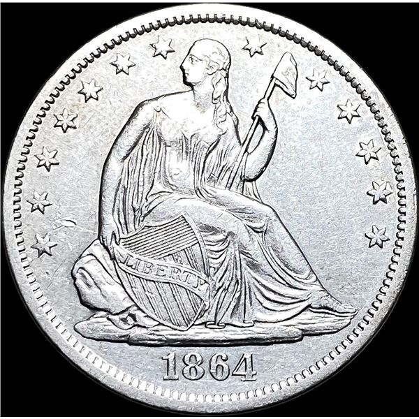 1864-S Silver Half Dollar CLOSELY UNCIRCULATED