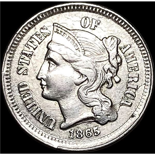 1865 Nickel Three-Cent Piece CLOSELY UNCIRCULATED