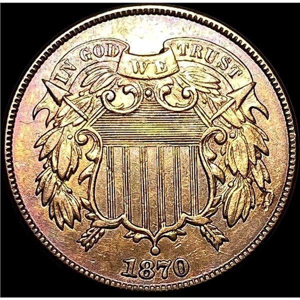 1870 Bronze Two-Cent Piece CLOSELY UNCIRCULATED
