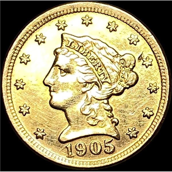 1905 Liberty Head Gold Quarter Eagle $2.50 CLOSELY UNCIRCULATED
