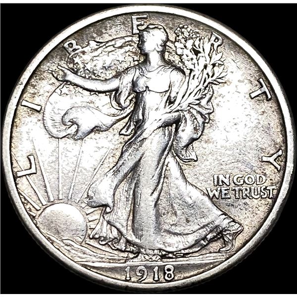 1918-S Silver Walking Liberty Half Dollar NEARLY UNCIRCULATED