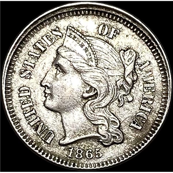 1865 Nickel Three-Cent Piece CLOSELY UNCIRCULATED