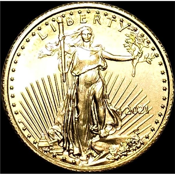 2021 1/10 oz Gold American Eagle $5 SUPERB GEM BU