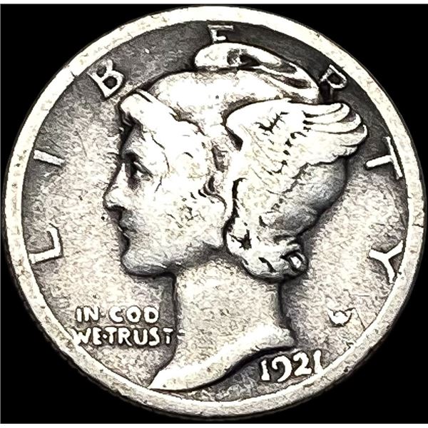 1921-S Silver Mercury Dime LIGHTLY CIRCULATED
