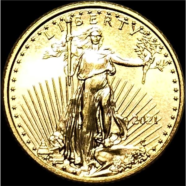 2021 1/10 oz Gold American Eagle $5 SUPERB GEM BU
