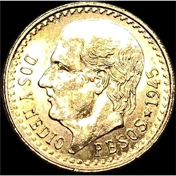 Gold 2.5 Pesos Mexico 1918 SUPERB GEM BU
