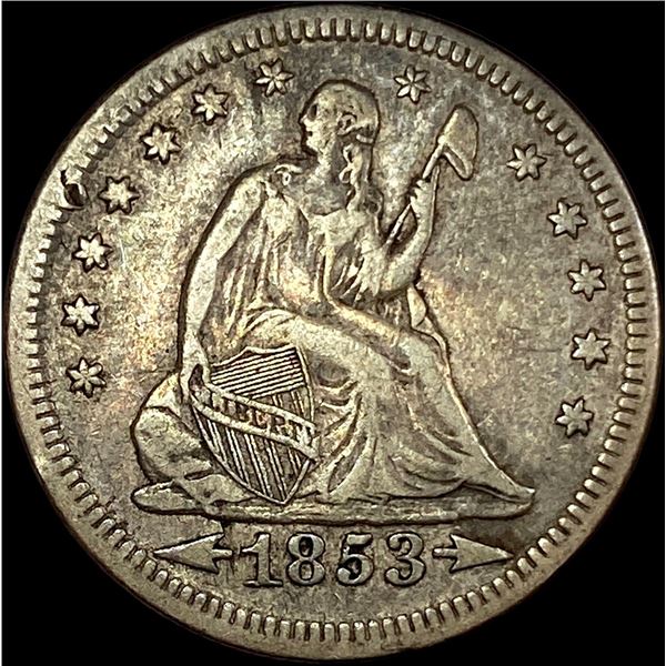 1853 Arrows Seated Liberty Quarter NEARLY UNCIRCULATED