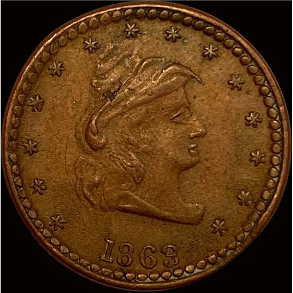 1863 Civil War Token "Our Navy" Copper NEARLY UNCIRCULATED